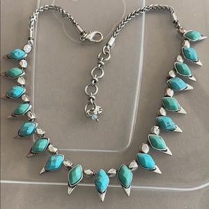 Like new! Lucky Necklace Turquoise Silver Spikes